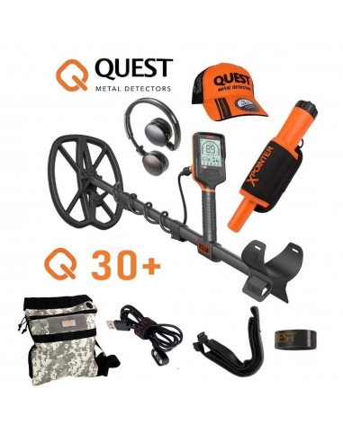Quest Q30+ z XPOINTEREM LAND + Słuchawki bezprzewodowe Wykrywacz metali wodoszczelny do 5m! NOWOŚĆ